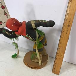 Vintage Wooden Hand Made & Carved Native American Indian Kachina Doll "Apache Devil Dancer"