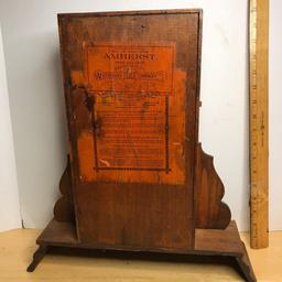 Antique Waterbury Clock Co. Amherst Pressed Oak Mantle Clock with Key