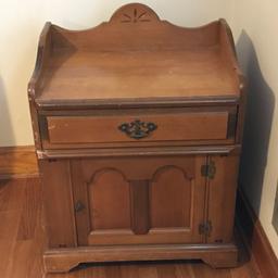 Vintage Maple 1 Drawer Bed Stand with Lower Cabinet