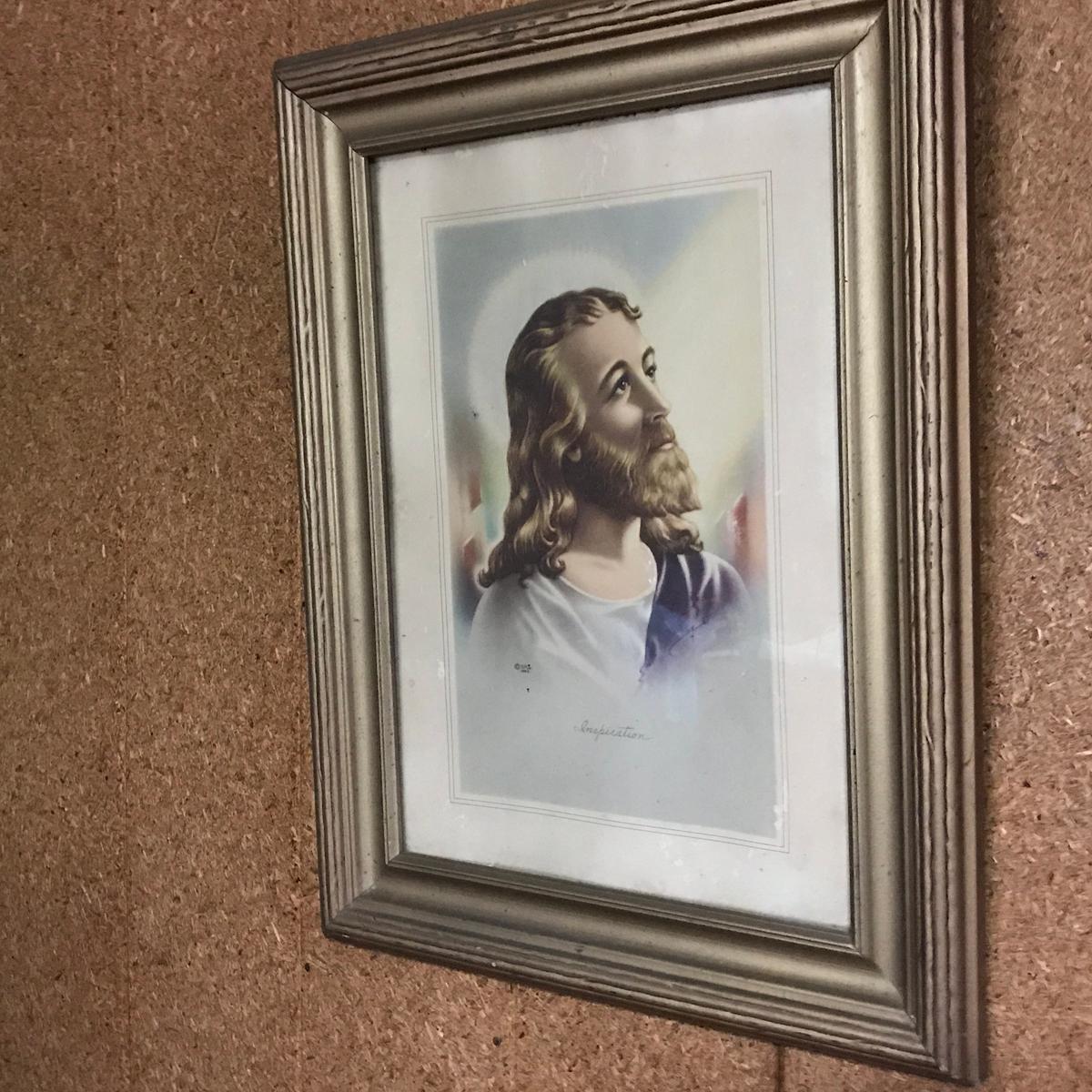 1942 Framed Jesus Print by SP Co. “Inspiration”