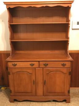 Vintage Maple 2pc Hutch