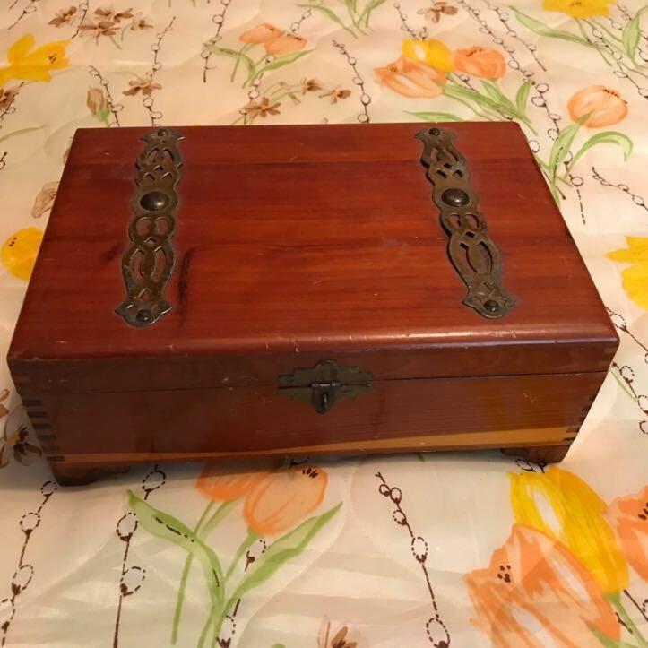 Vintage Wooden Jewelry Box with Dove-tailed Corners