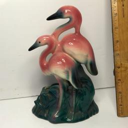 Vintage Flamingo Pottery Planter