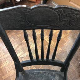 Antique Wooden Pressed Back Side Chair