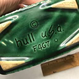 Vintage Signed “Hull” Green Drip Pottery Rectangular Planter