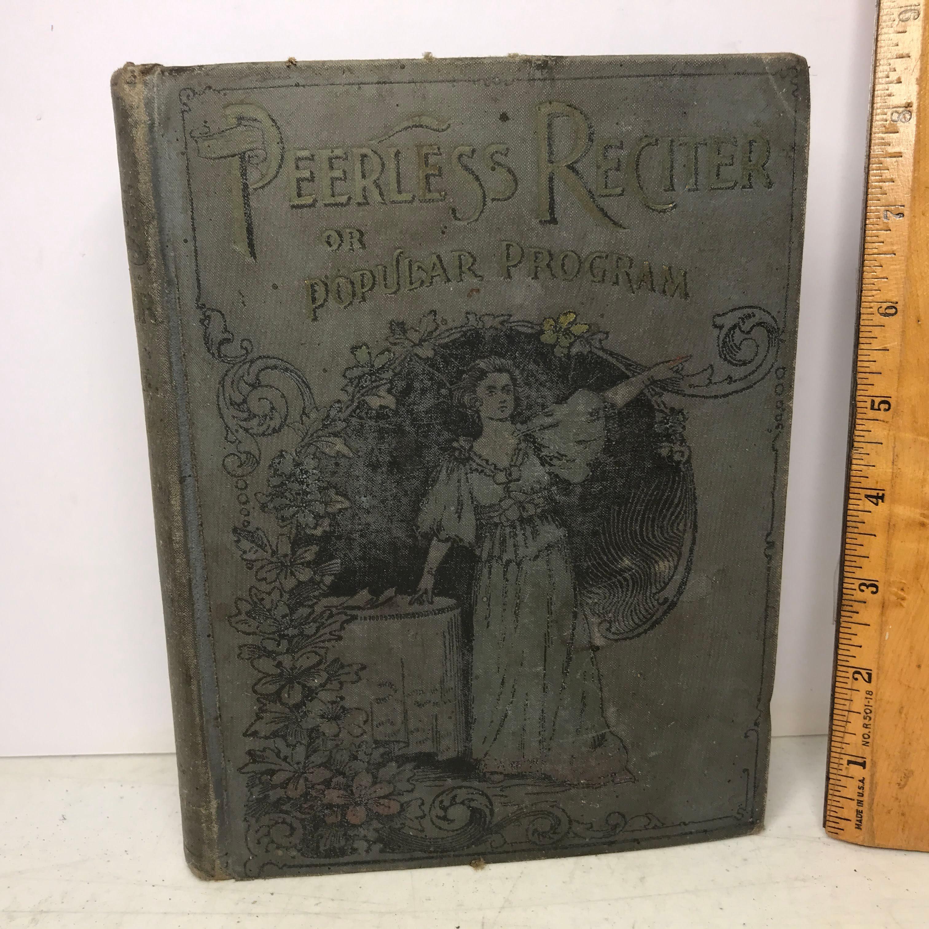 1894 “The Peerless Reciter or Popular Program” Hard Cover Book