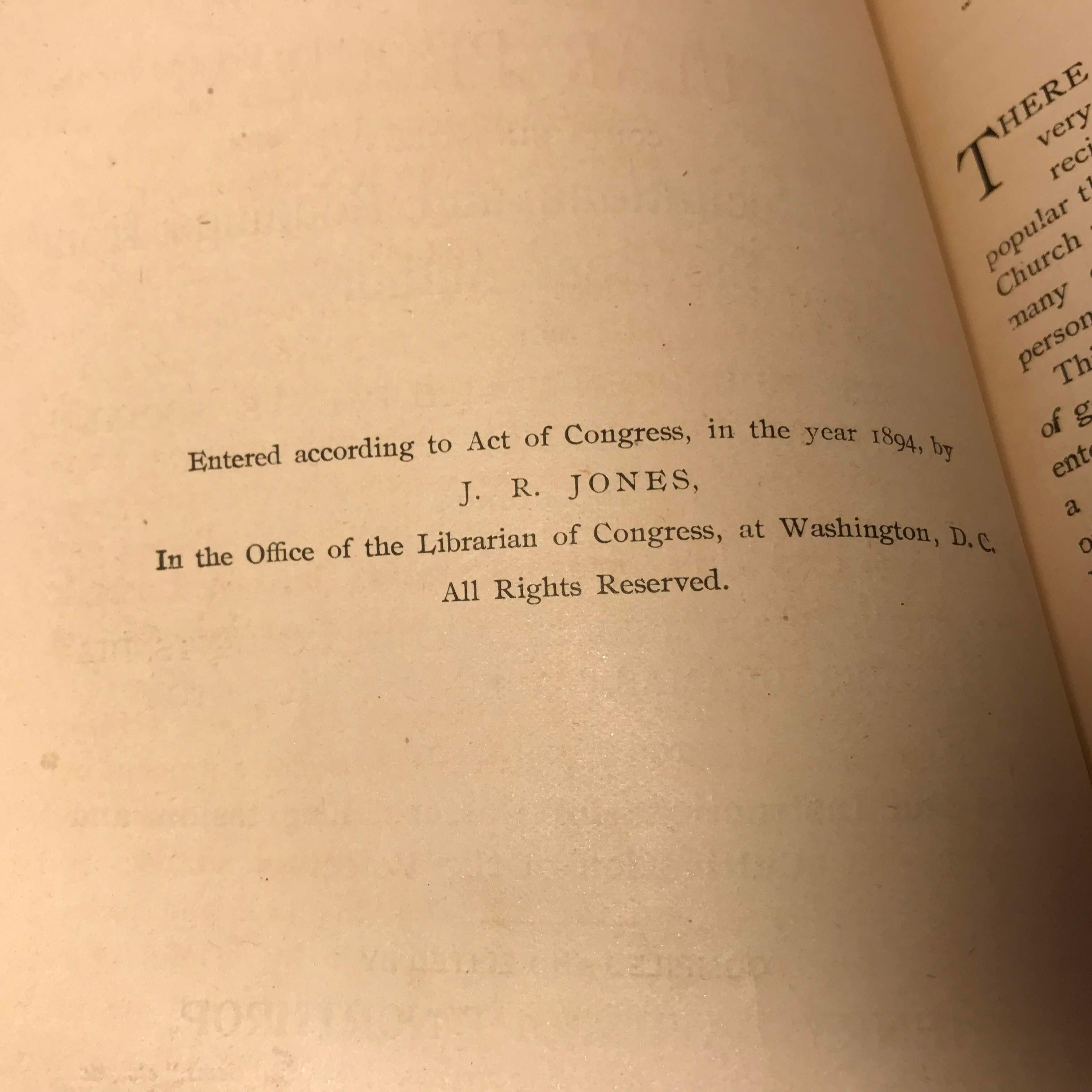 1894 “The Peerless Reciter or Popular Program” Hard Cover Book