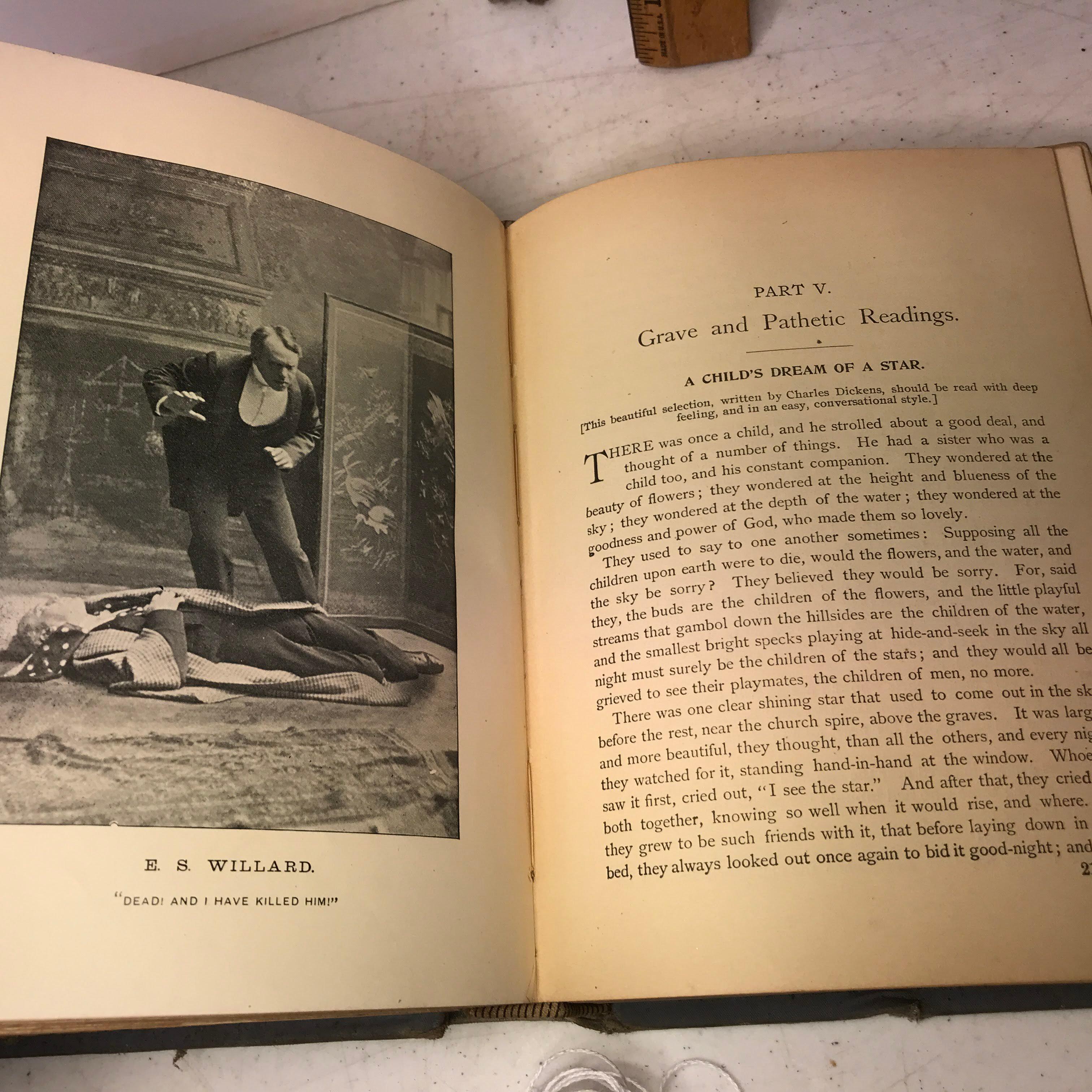 1894 “The Peerless Reciter or Popular Program” Hard Cover Book