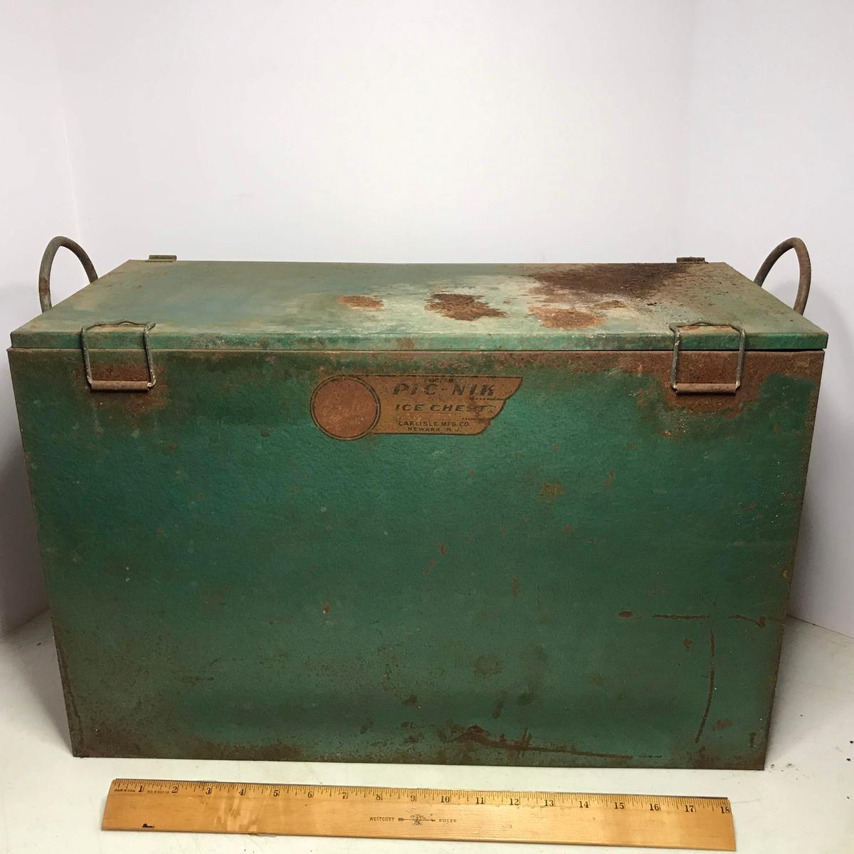 Vintage Metal Cartco Pic-Nik Ice Chest by Carlisle Mfg Co. Newark, NJ