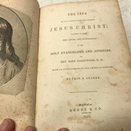 1852 Fleetwood’s Life of Christ and His Apostles” Hard Cover Book