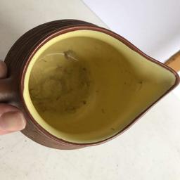 Pigeon Forge Pottery Pitcher with Yellow Glazed Interior