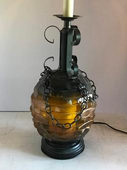 Tall Vintage Lamp with Glass Globe Base