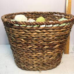 Basket Full of Decorative Fabric Balls