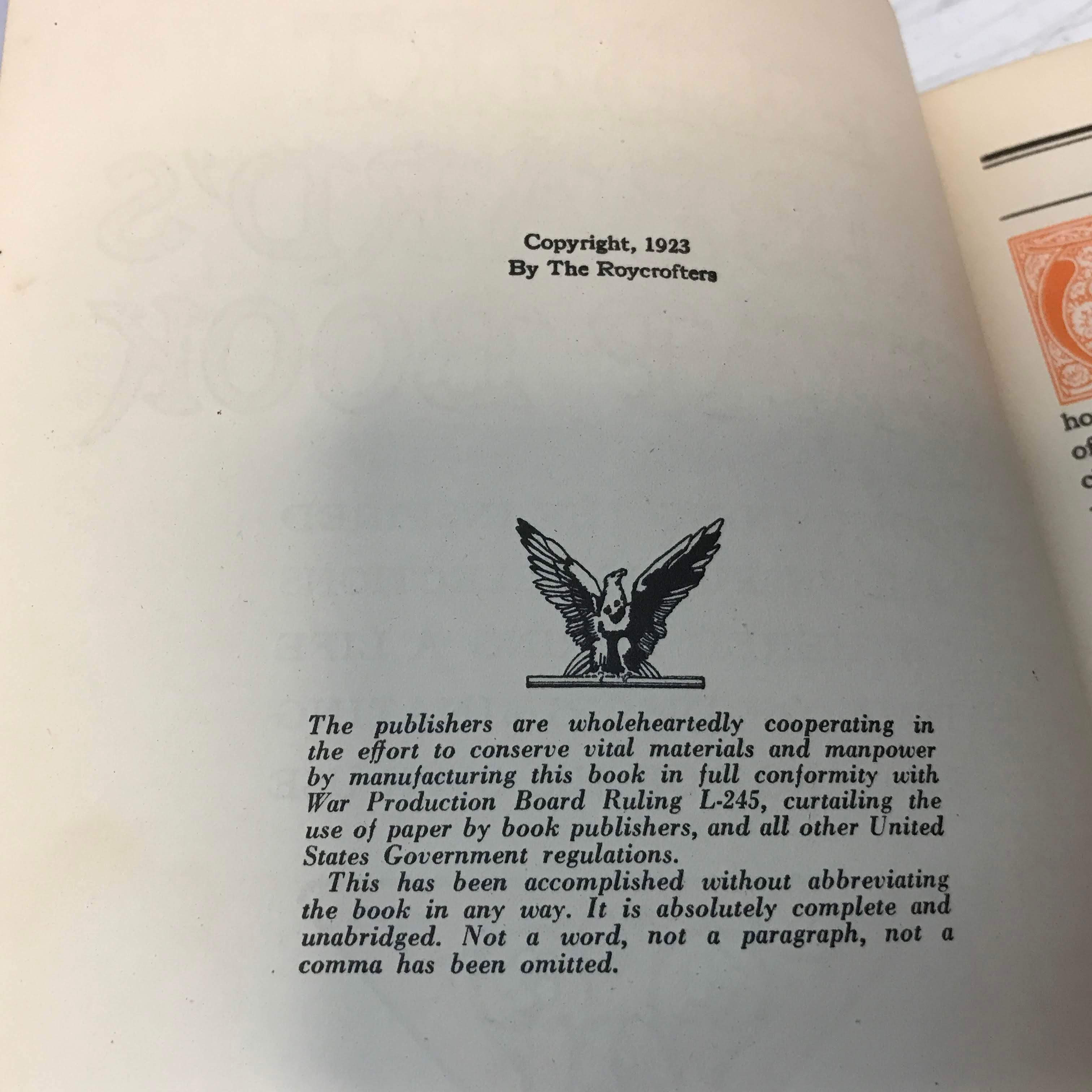 1923 “Elbert Hubbard’s Scrap Book” Hard Cover Book