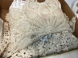 Beautiful Lot of Vintage Hand Made Doilies & Runners Cleaned & Pressed