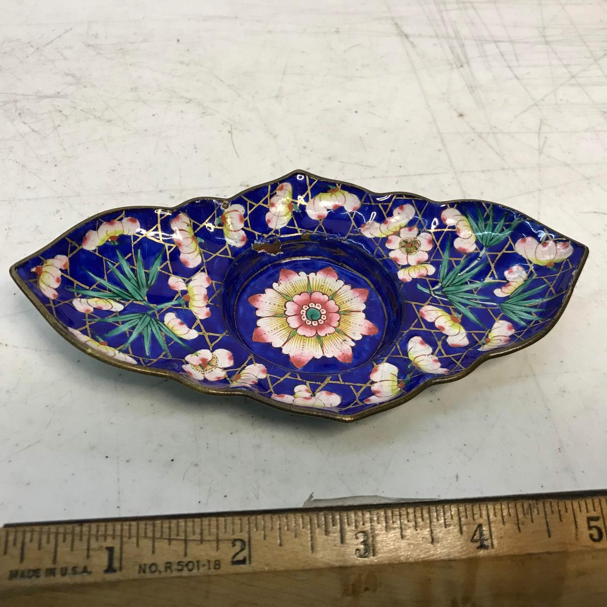 Small Floral Enamel Dish