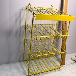 Metal Yellow Display Rack with 4 Shelves