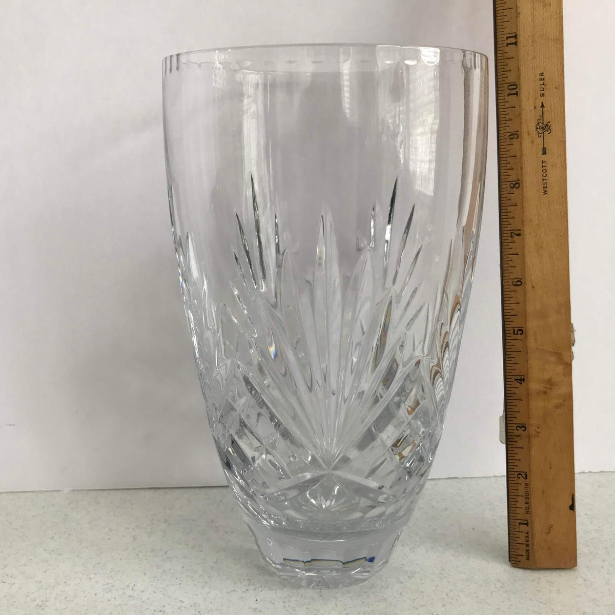 Heavy Lead Crystal Tall Vase