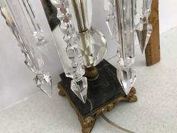 Impressive Hanging Crystal Lamp with Marble Base