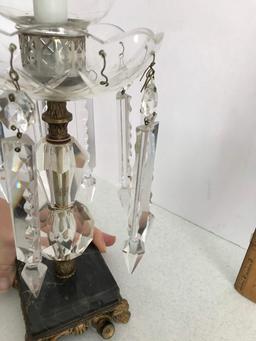 Impressive Hanging Crystal Lamp with Marble Base