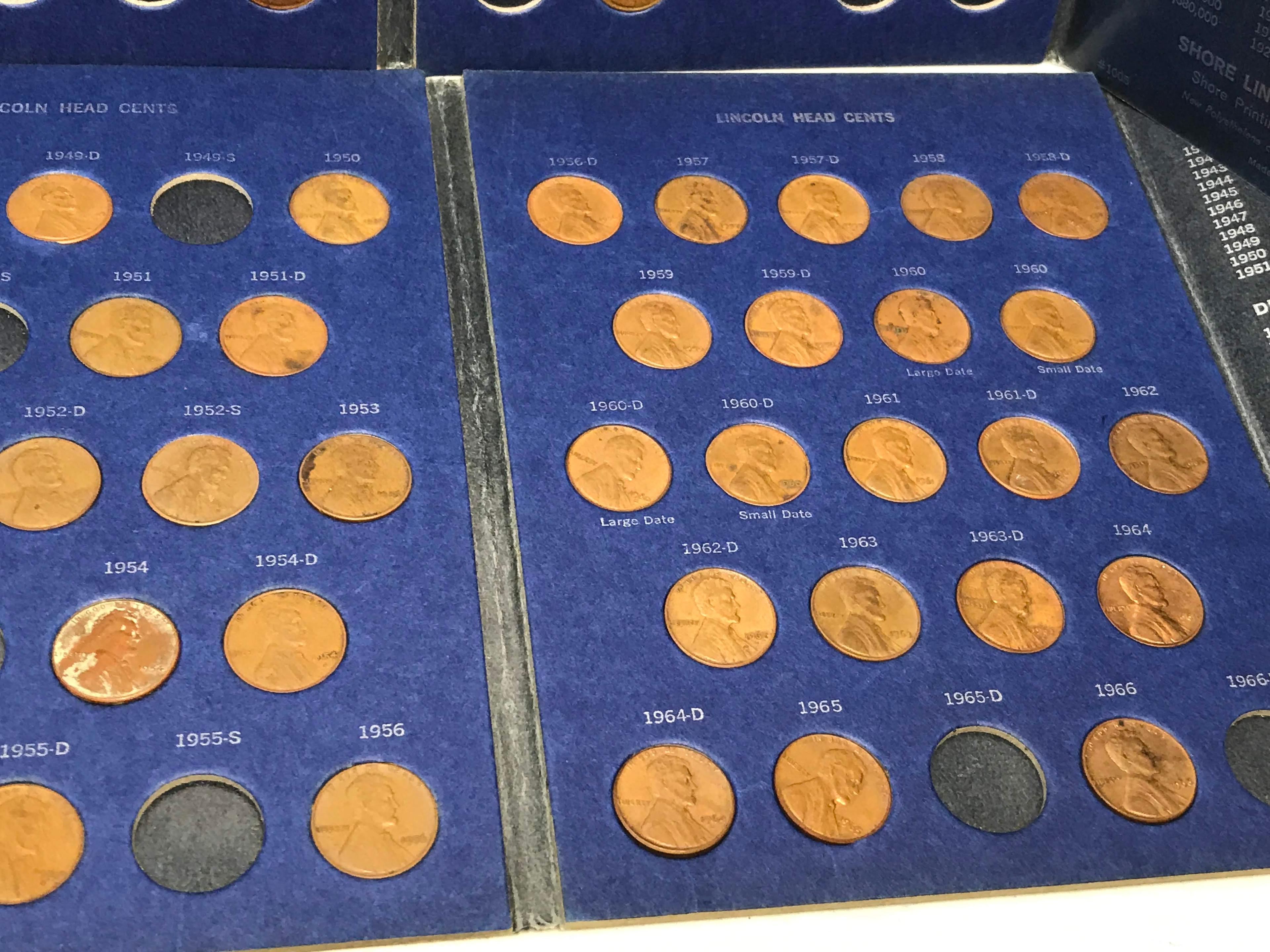 Lot of Lincoln Head Cents in Collector’s Books