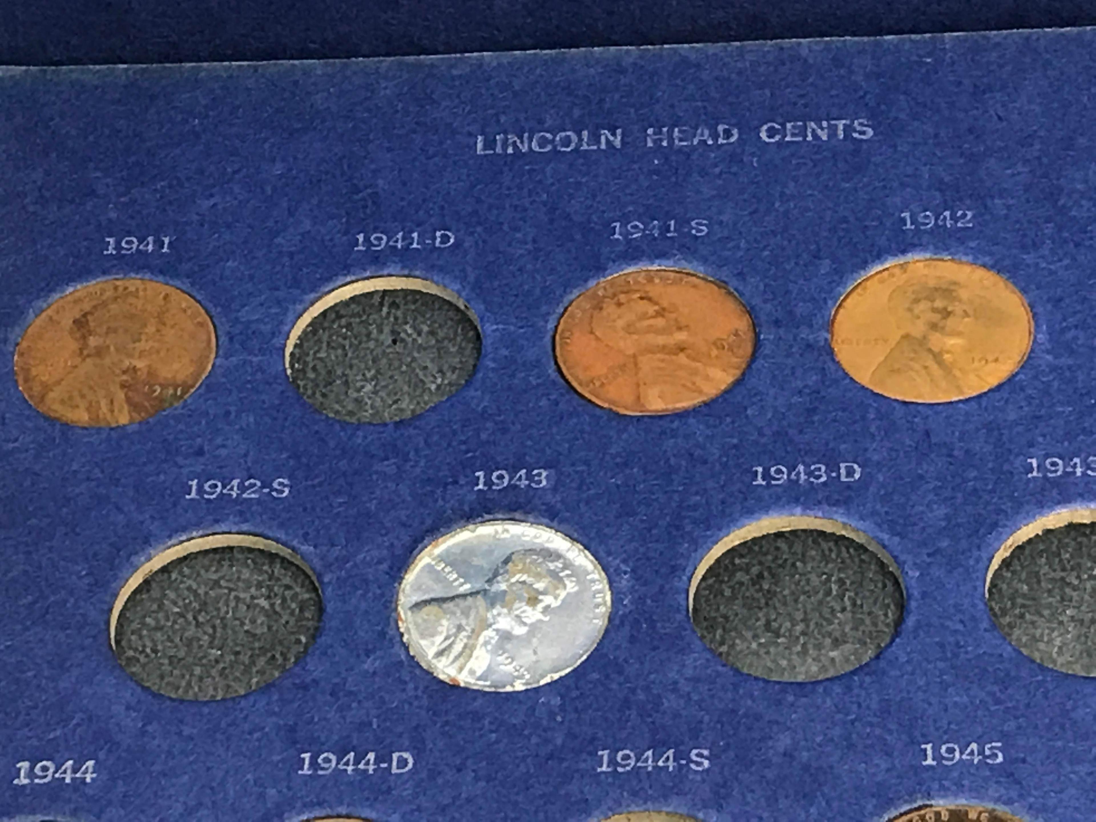 Lot of Lincoln Head Cents in Collector’s Books