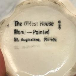 Vintage Floral Pottery Creamer “The Oldest House” St. Augustine Florida