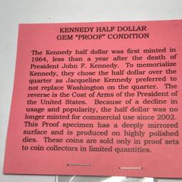 2002 Kennedy Half Dollar Gem “Proof” Condition