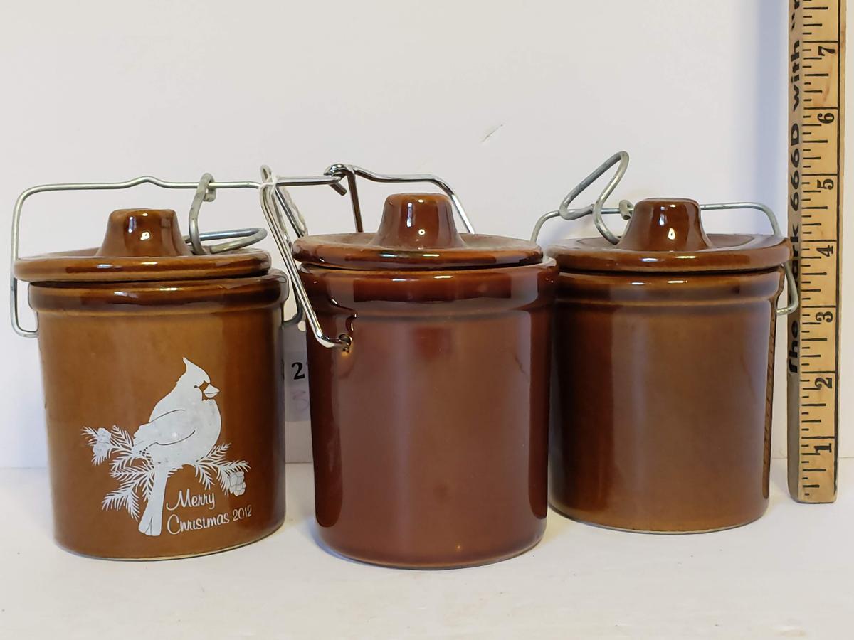 Lot of Pottery Canning Jars