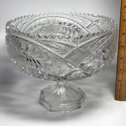Beautiful Vintage Lead Crystal Compote by Annahutte with Original Foil Label