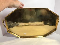 Vintage Large Brass Double Handled Serving Tray