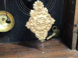 Beautiful Antique Gingerbread Pendulum Clock with Key - Works