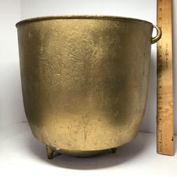 Vintage Cast Iron Footed Ash Bucket with Double Handles