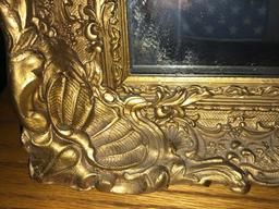 Impressive Mirror with Very Ornately Carved Wooden Gilt Frame