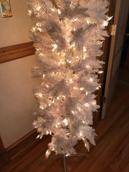 7ft Tall Pre-Lit White Christmas Tree with White Lights