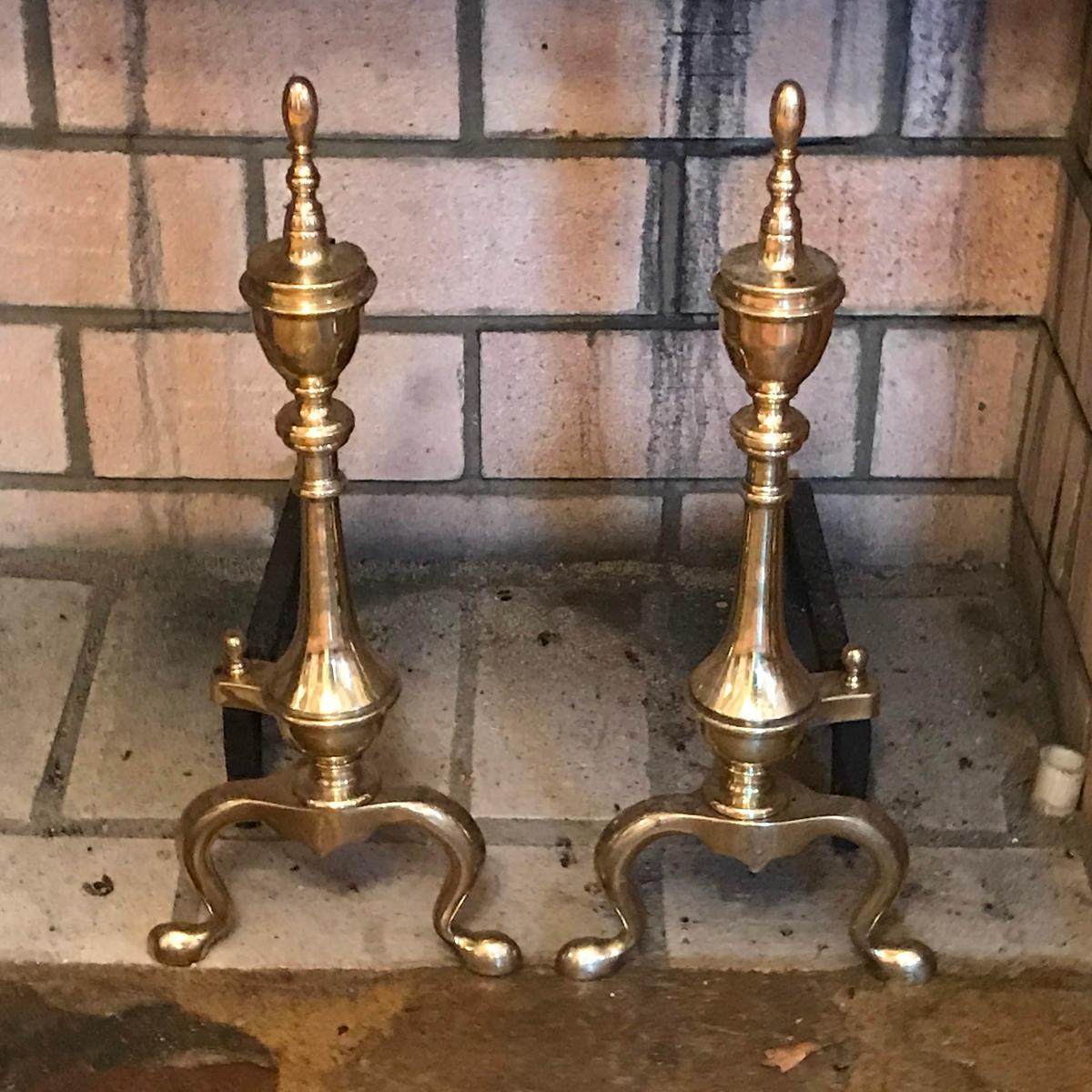 Pair of Brass Andirons