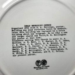 Inman Methodist Church Inman SC Collector’s Plate