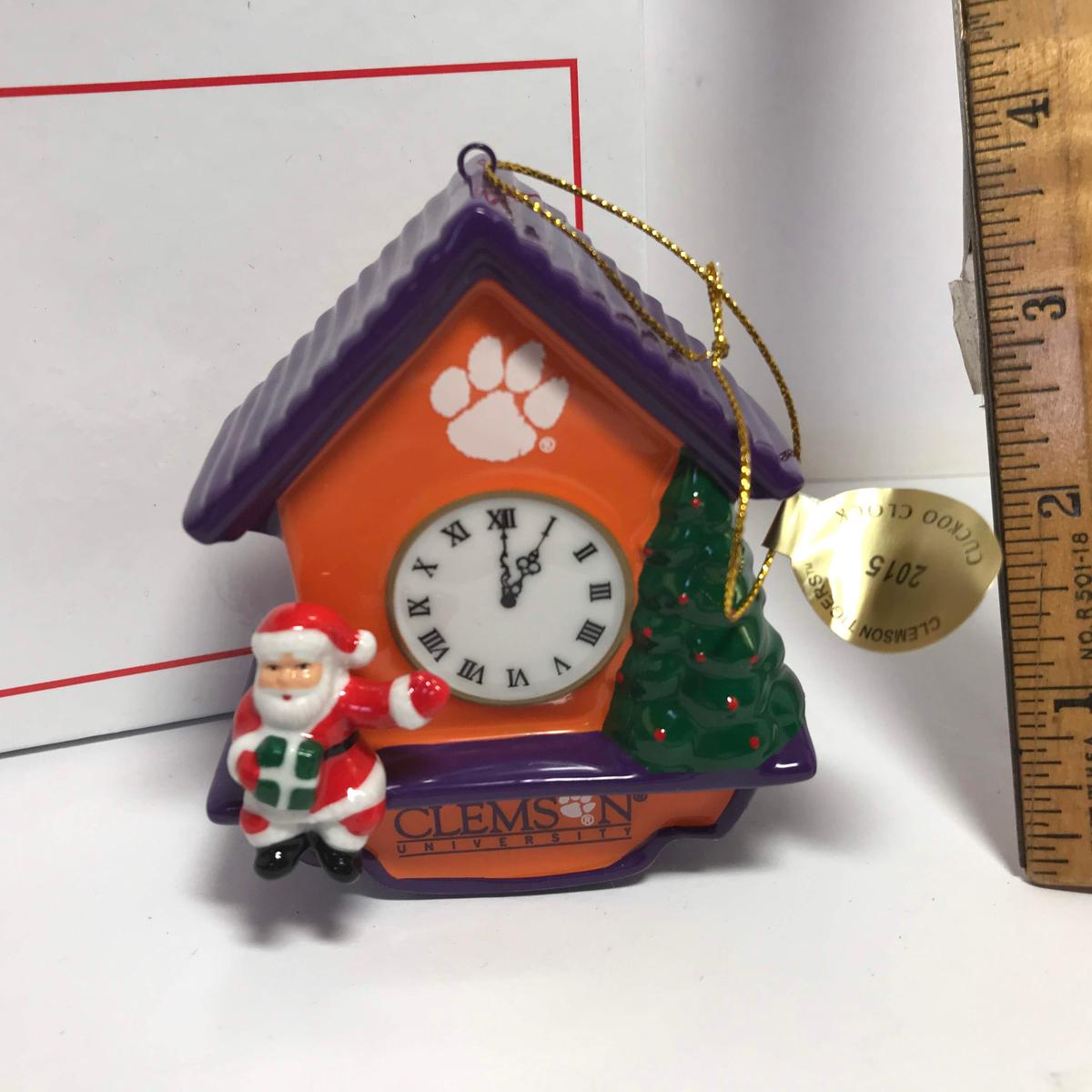 Danbury Mint Clemson University Clock Ornament with Box