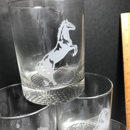 Set of 6 Glasses with Horses - Never Used