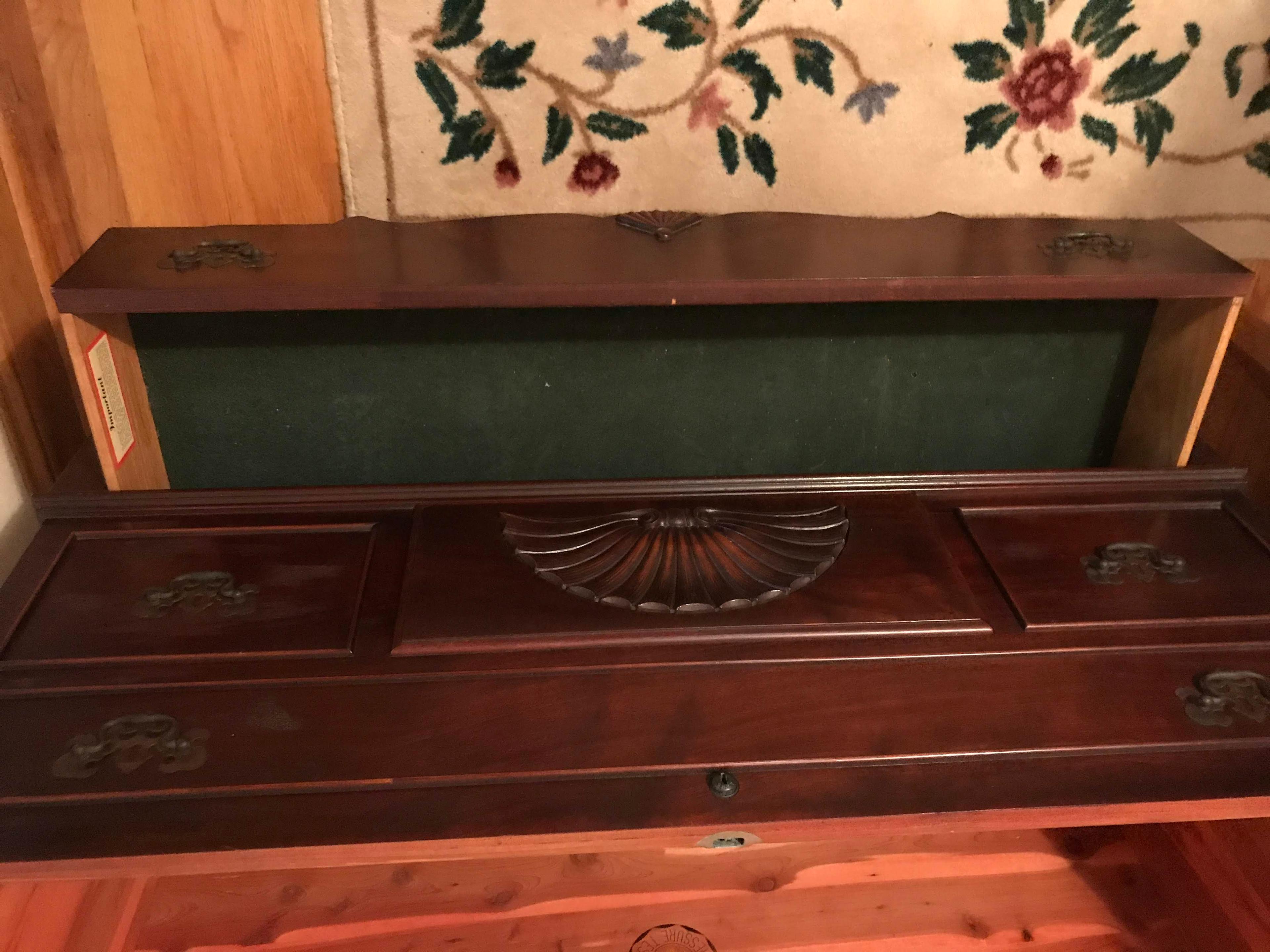 1952 Colonial Lowboy Lane Cedar Chest with Lower Drawer, Lock & Key - Beautiful!