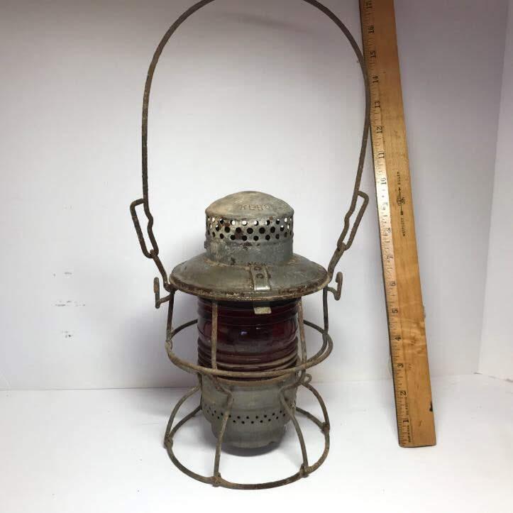 Antique Adlake Southern Railway Railroad Lantern with Red Globe