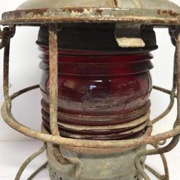 Antique Adlake Southern Railway Railroad Lantern with Red Globe