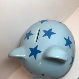 Ceramic Blue Pig with Stars