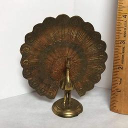Brass Vintage Peacock Figurine