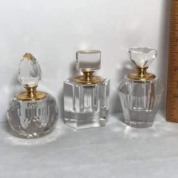 Set of 3 Crystal Perfume Bottles