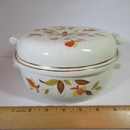 Hall Jewel Tea "Autumn Leaf" Covered Casserole with Rayed Lid