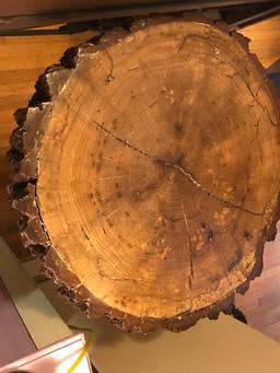 Impressive Hand Crafted Reclaimed Wood Tree Stump Slice Table