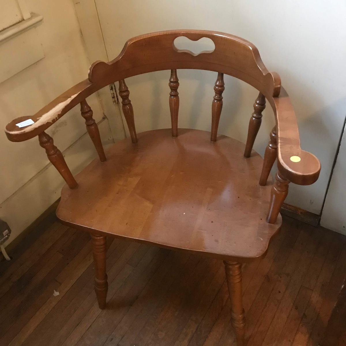 Vintage Wooden Captains Chair