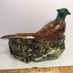 Vintage Signed “McCoy” Pottery Pheasant Planter