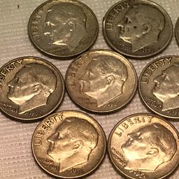 Lot of 10 Silver Dimes